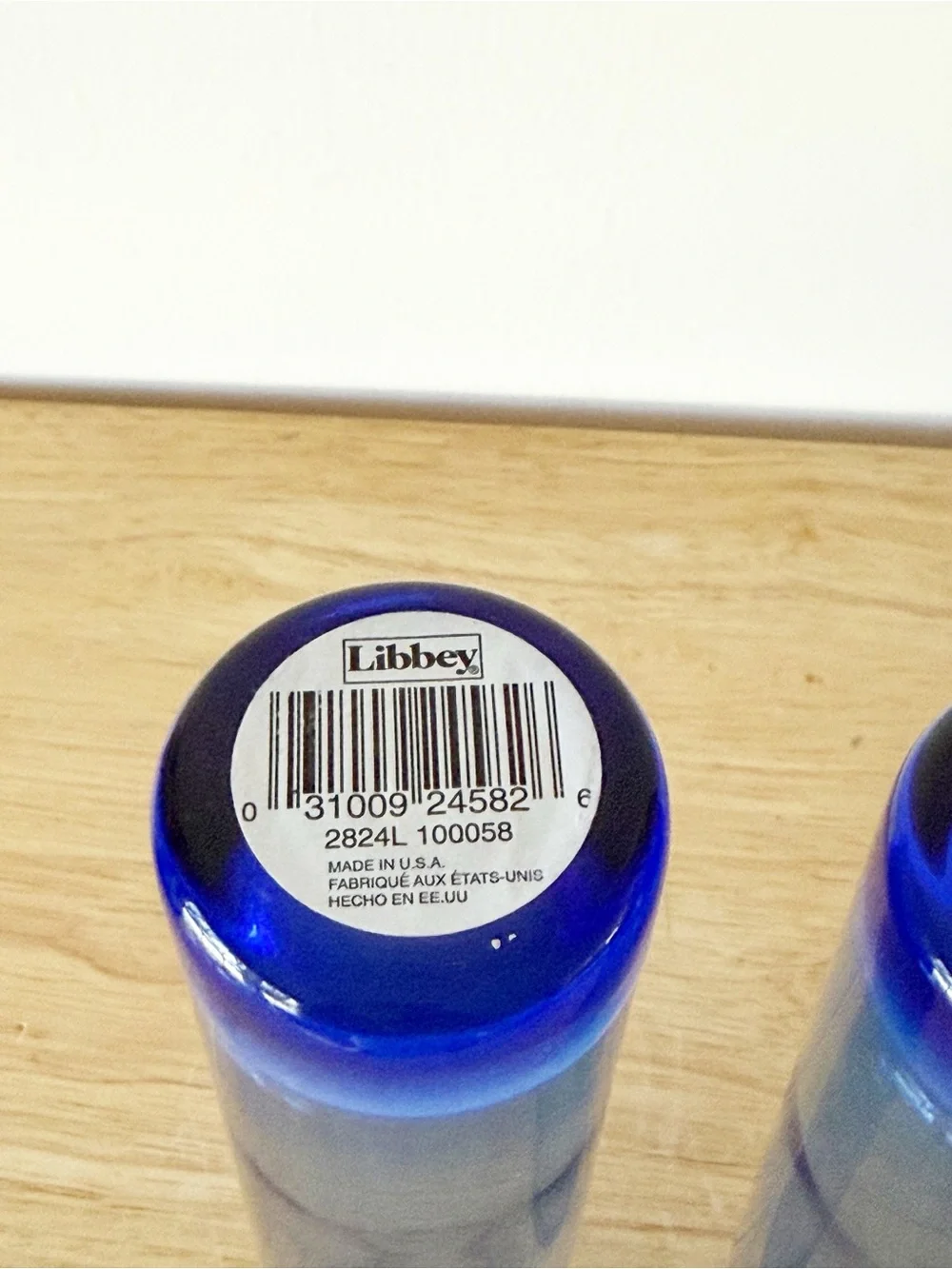 Vintage Libbey Cobalt Blue Cylinder Bud Vases Weighted Base Made in USA 7.5